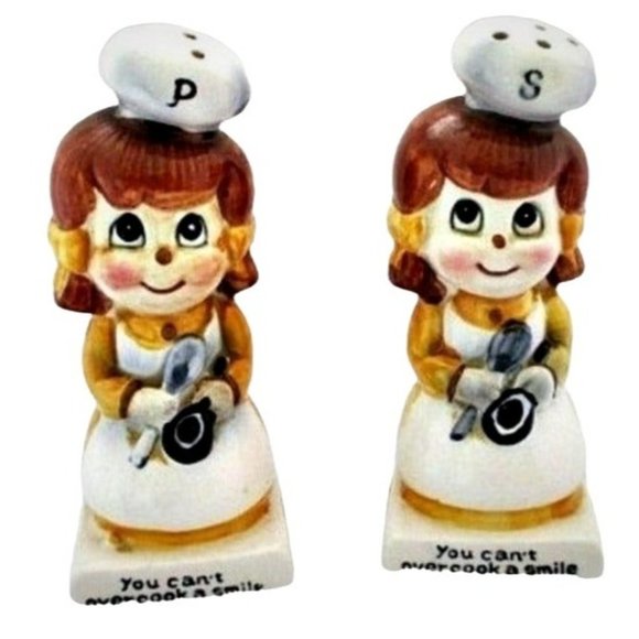 Vintage Josef Chef Cook Salt Pepper Shakers Kitchenware Kitchenalia Collectible - Picture 1 of 6
